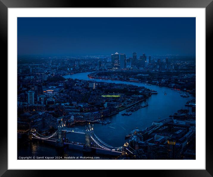 View from the Shard, London just after sunset Framed Mounted Print by Samit Kapoor