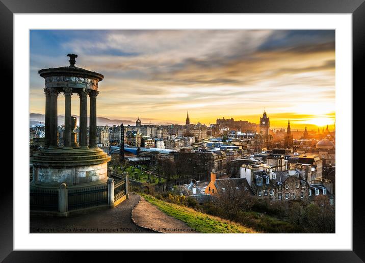 Edinburgh Cityscape  Framed Mounted Print by Don Alexander Lumsden