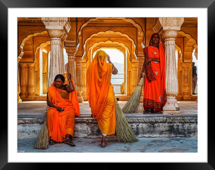 The sweepers of Amber Fort Framed Mounted Print by Matthias Betzer