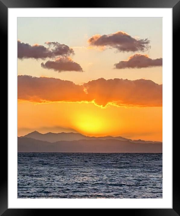 Brilliant sunrise on sea Framed Mounted Print by Robert Galvin-Oliphant