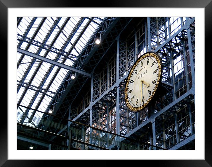 The Clock at St. Pancras Framed Mounted Print by val butcher