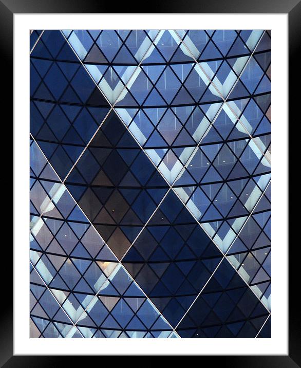 The Gherkin - London Framed Mounted Print by val butcher