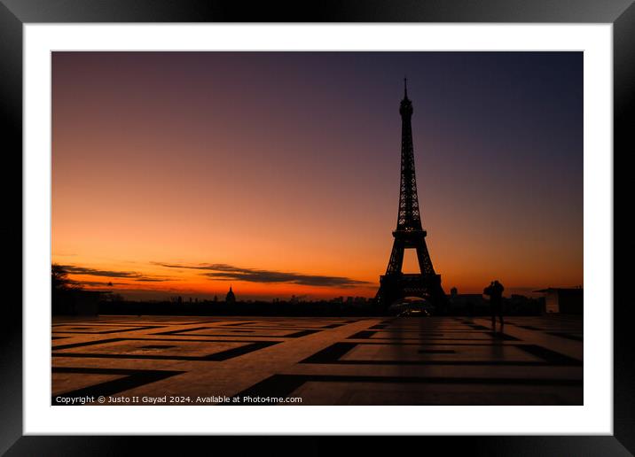 Sunrise at Trocadéro Square Eiffel Tower  Framed Mounted Print by Justo II Gayad