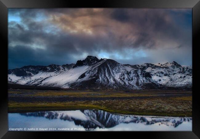 A beautiful mountain in southern Iceland Framed Print by Justo II Gayad