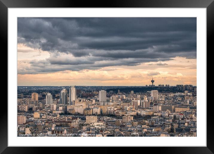 Cityscape, Paris France Framed Mounted Print by Justo II Gayad