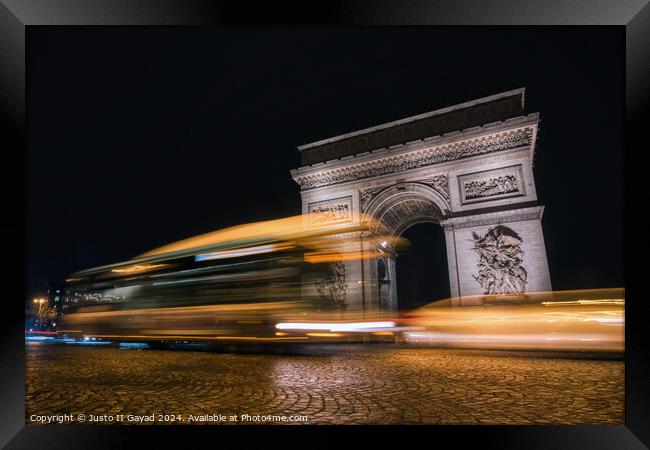 Arc de Triomphe, Paris France Framed Print by Justo II Gayad