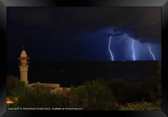  Lightning storm  Framed Print by PhotoStock Israel