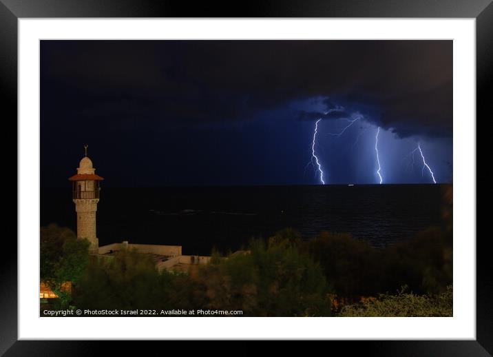  Lightning storm  Framed Mounted Print by PhotoStock Israel
