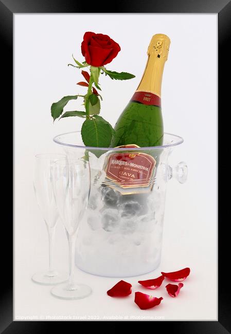 Champagne in an ice bucket Framed Print by PhotoStock Israel
