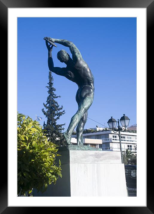 Statue of Discus Thrower Framed Mounted Print by PhotoStock Israel