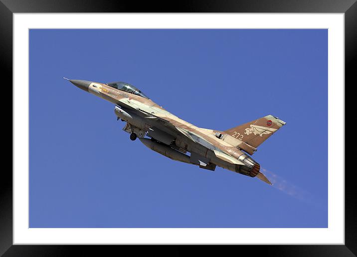 IAF F-16A Fighter jet Framed Mounted Print by PhotoStock Israel