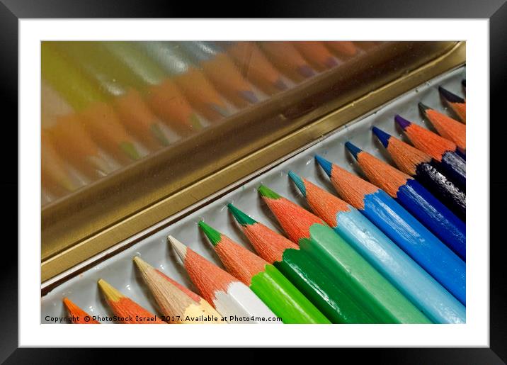 Sharpened pencil crayons Framed Mounted Print by PhotoStock Israel