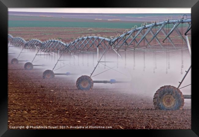 Field irrigation, Israel Framed Print by PhotoStock Israel