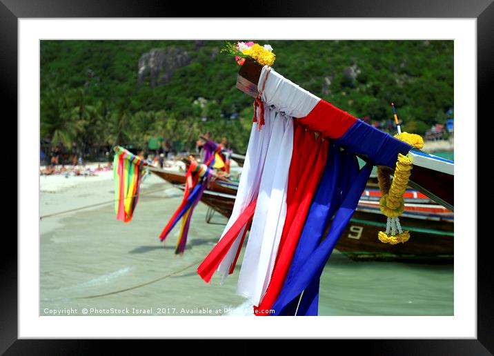 long tailed boat  Koh Phangan Thailand Framed Mounted Print by PhotoStock Israel