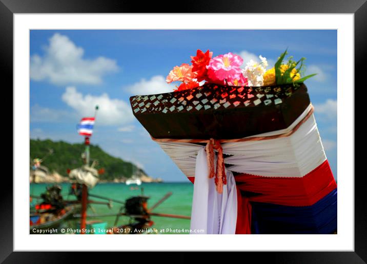 long tailed boat  Koh Phangan Thailand Framed Mounted Print by PhotoStock Israel