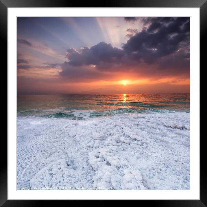 Sunrise over the Dead Sea, Israel  Framed Mounted Print by PhotoStock Israel
