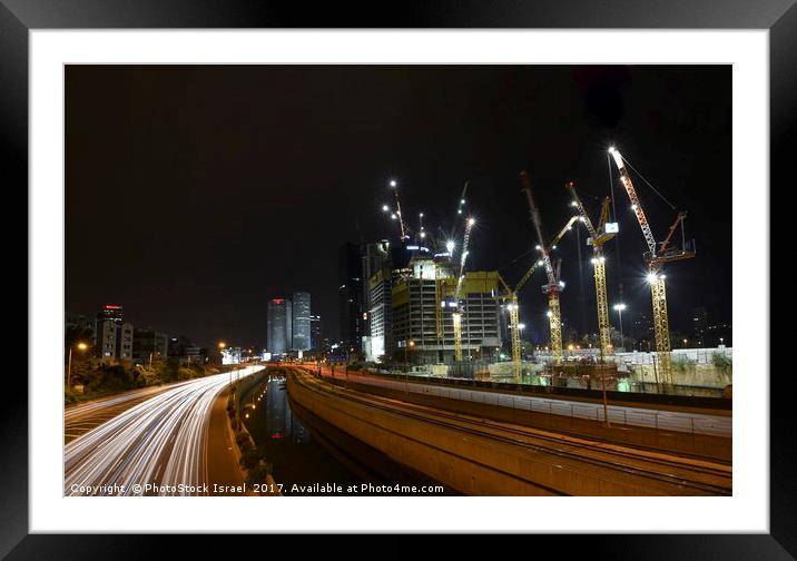 Tel Aviv at night Framed Mounted Print by PhotoStock Israel