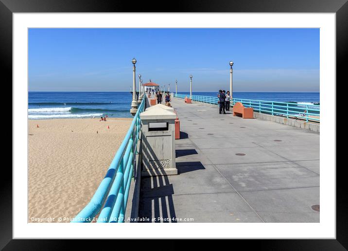 Manhattan Beach Pier  Framed Mounted Print by PhotoStock Israel