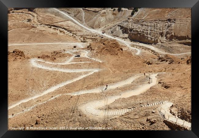 Masada the snake path  Framed Print by PhotoStock Israel