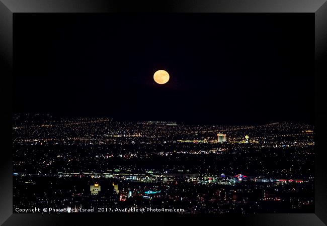 Super Moon in Las Vegas Framed Print by PhotoStock Israel