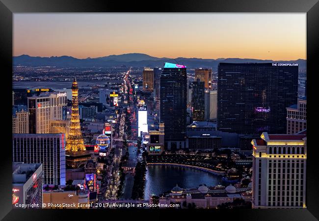 the Strip at night, Las Vegas Framed Print by PhotoStock Israel