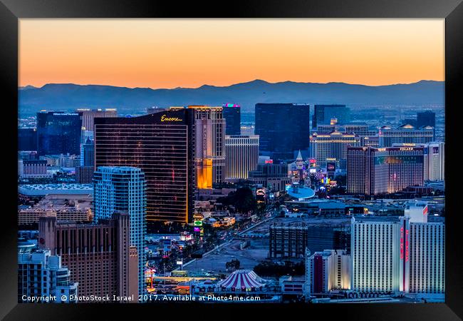 the Strip at night, Las Vegas Framed Print by PhotoStock Israel