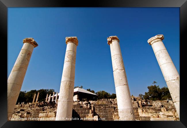 Israel, Bet Shean columns Framed Print by PhotoStock Israel