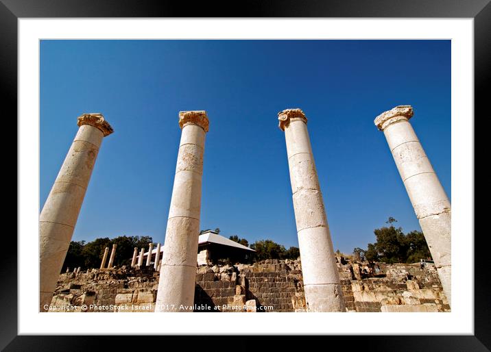 Israel, Bet Shean columns Framed Mounted Print by PhotoStock Israel