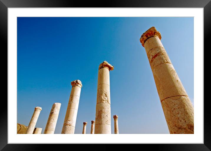 Israel, Bet Shean columns Framed Mounted Print by PhotoStock Israel
