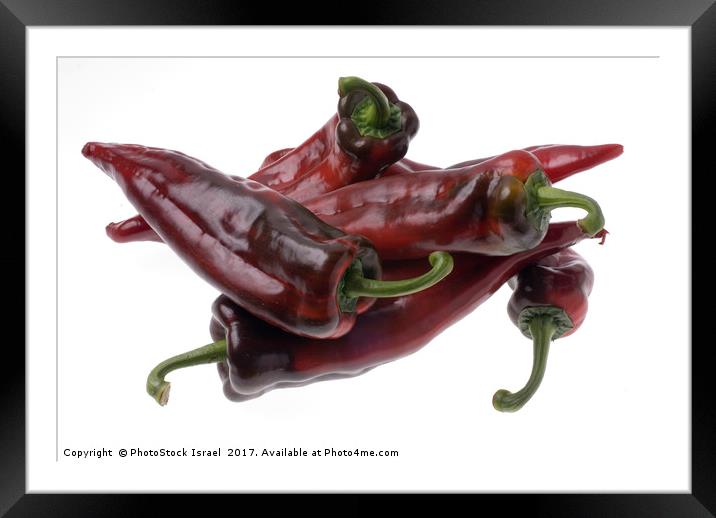 Red peppers Framed Mounted Print by PhotoStock Israel
