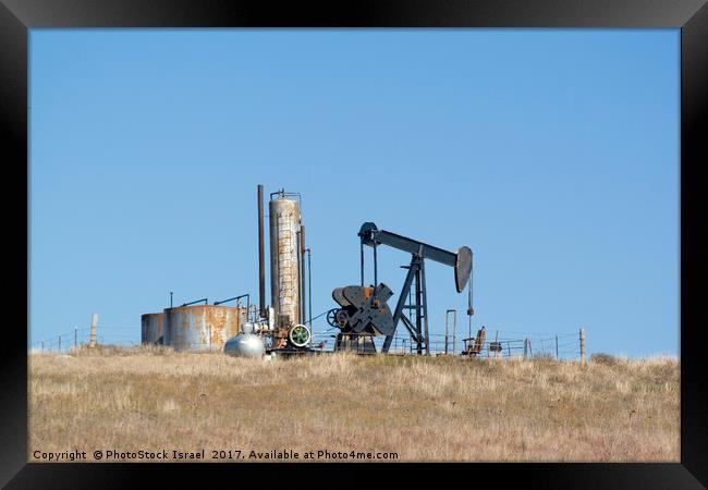Oil well Osage Indian reservation, Oklahoma OK USA Framed Print by PhotoStock Israel