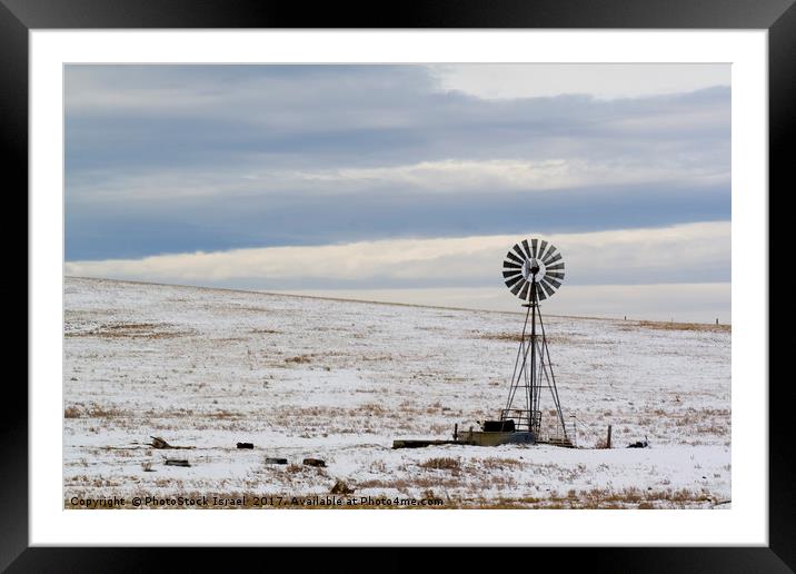 water pump in the snow Wyoming WY USA Framed Mounted Print by PhotoStock Israel