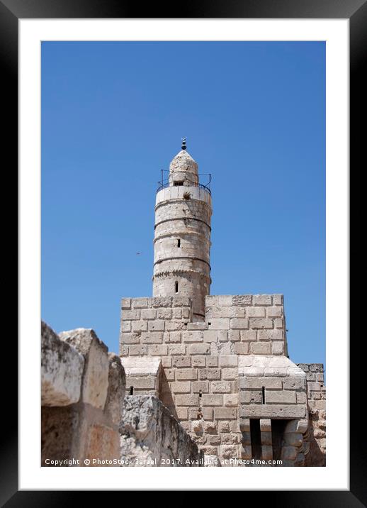 Israel, Jerusalem, old city "Tower of David" Framed Mounted Print by PhotoStock Israel