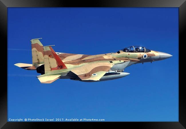 Israeli Air force Fighter jet F15I in flight Framed Print by PhotoStock Israel