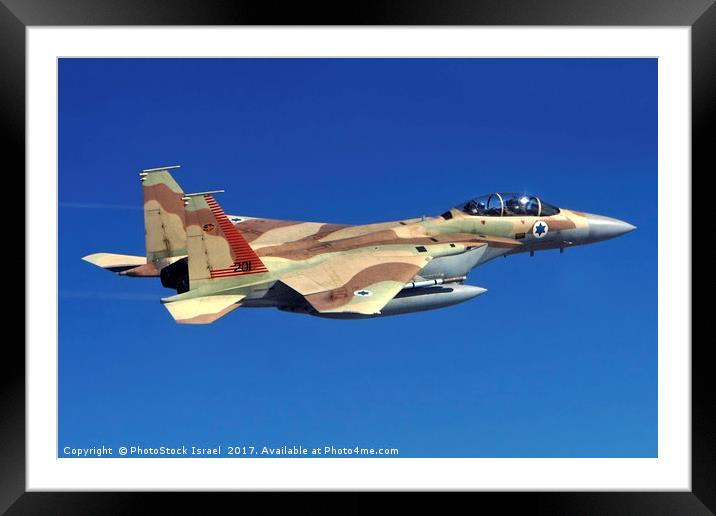 Israeli Air force Fighter jet F15I in flight Framed Mounted Print by PhotoStock Israel