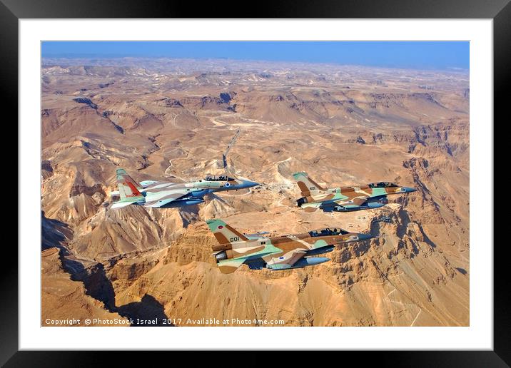 2 F-16 and one F-15 IAF fighter jets Framed Mounted Print by PhotoStock Israel