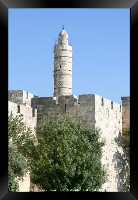 Israel, Jerusalem, The tower of David Framed Print by PhotoStock Israel