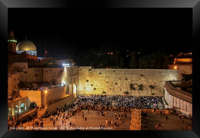 wailing wall On Tisha B'av Jerusalem Framed Print by PhotoStock Israel