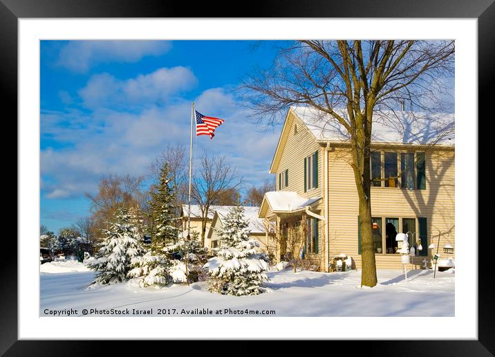 Snow in Milwaukee, Wisconsin USA Framed Mounted Print by PhotoStock Israel