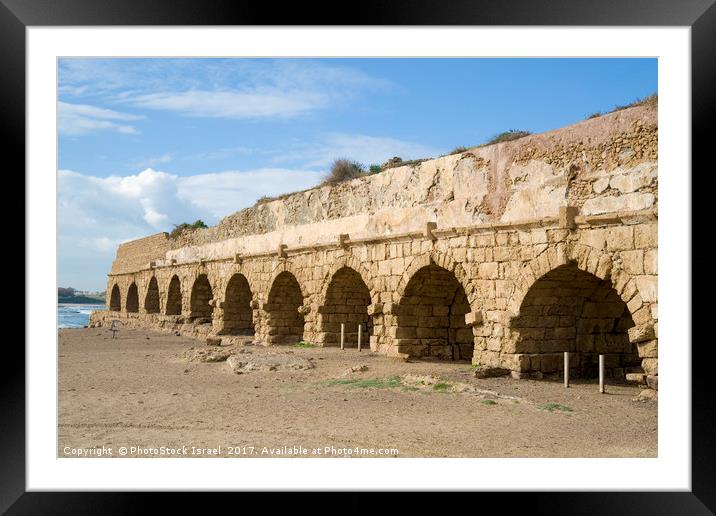 Roman Aqueduct, Israel Framed Mounted Print by PhotoStock Israel