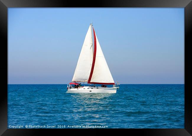 A yacht in the Mediterranean sea Framed Print by PhotoStock Israel