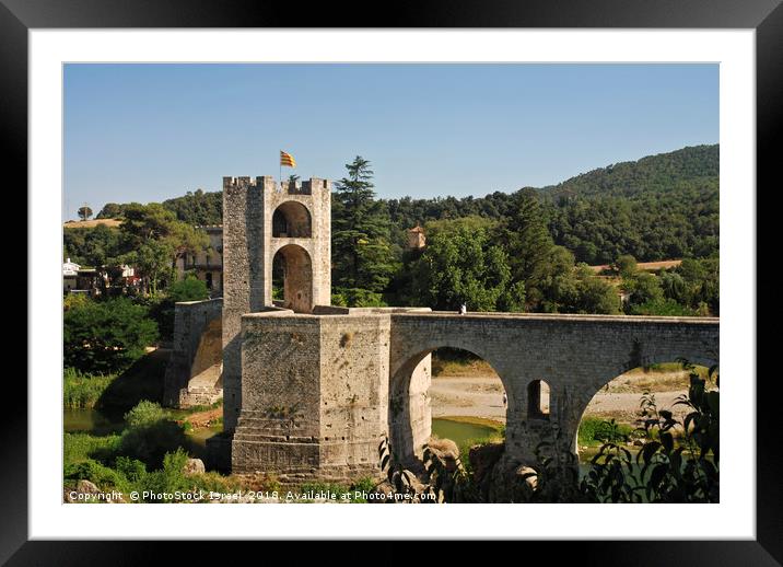 Spain, Catalonia, Besalu, bridge Framed Mounted Print by PhotoStock Israel