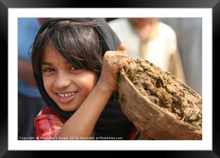 India, cow dung Framed Mounted Print by PhotoStock Israel