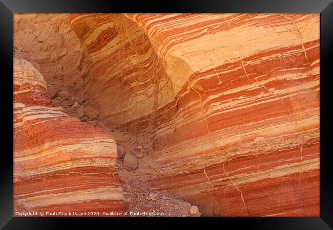 Geology layers in the rock Framed Print by PhotoStock Israel