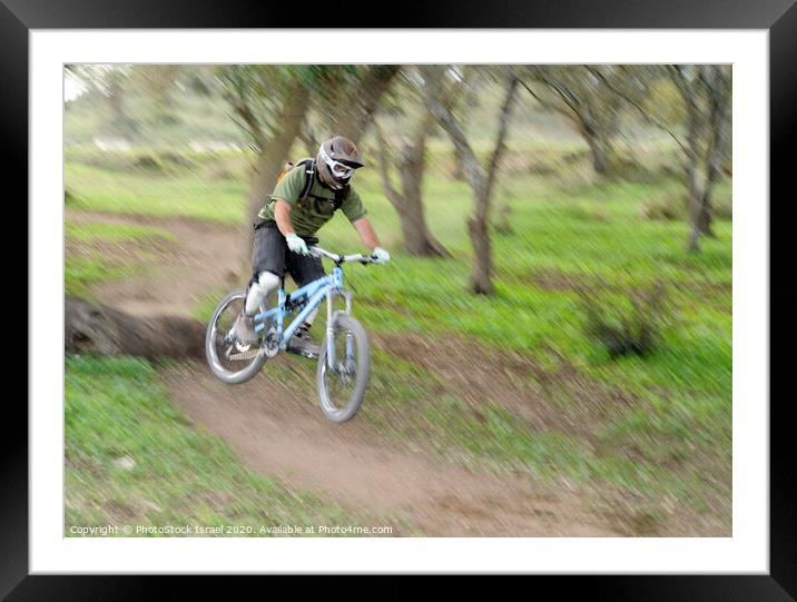 Mountain Bikers  Framed Mounted Print by PhotoStock Israel