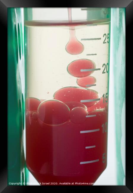 Phase separation in a test tube Framed Print by PhotoStock Israel
