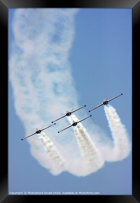 IAF Fouga Magister aerobatics display Framed Print by PhotoStock Israel