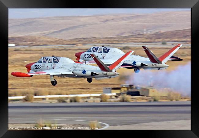 IAF Fouga Magister aerobatics display Framed Print by PhotoStock Israel