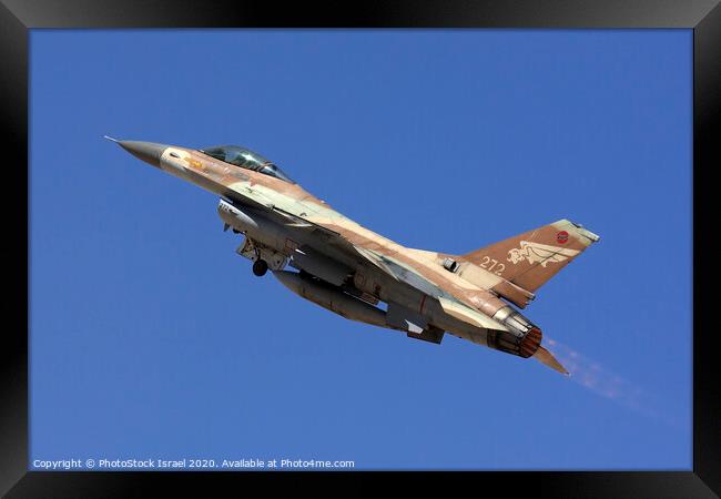 IAF F-16A Fighter jet Framed Print by PhotoStock Israel