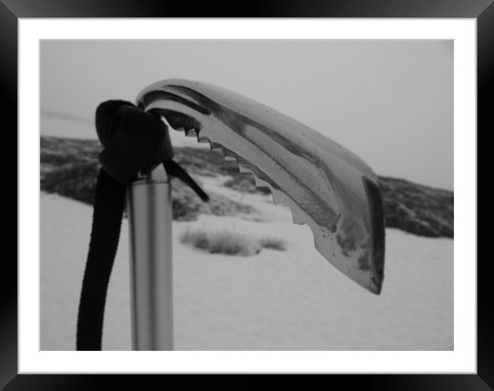 Ice Axe - Black and White Framed Mounted Print by James Lamont